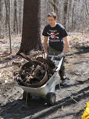 Stefan with wheelbarrow