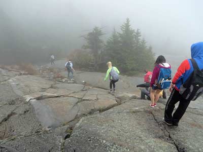 Group descending White Dot Trail