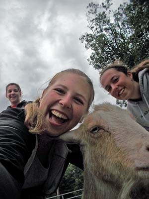 Katie and goat selfie