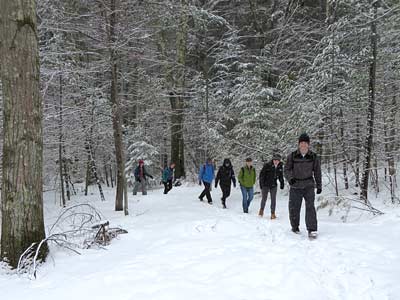 Group approaching Carter Pond