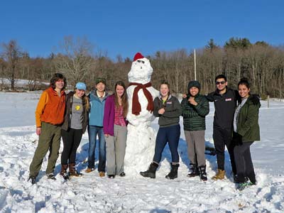 Group with snowman
