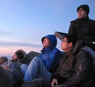 group resting on Cadillac Mountain