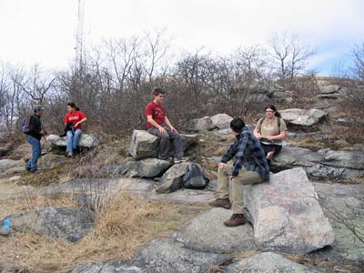 Group above quarry