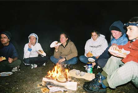 Dinner around the campfire