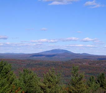 View of Mt. Monadnock from fire tower stairs