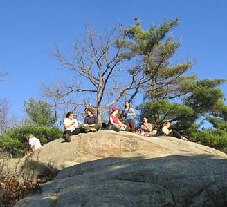 Group on lookout Rock