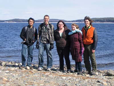 Group at reservoir