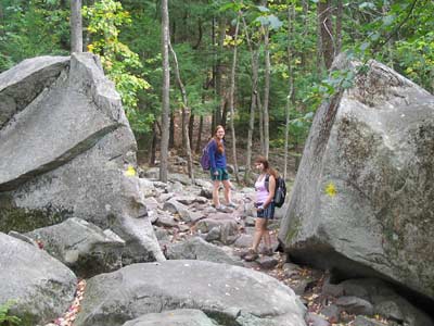 Alina and Jill at split boulder