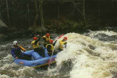 Rafting in the rapids